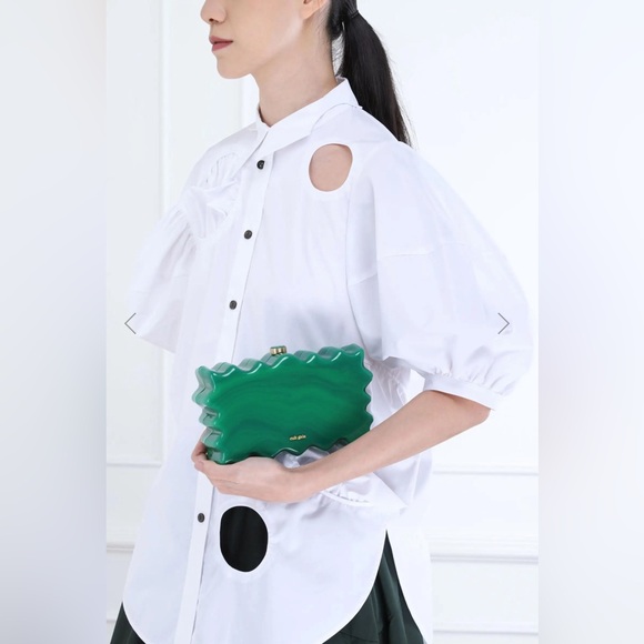 Cult Gaia Paloma Clutch. Malachite/Gold. - Picture 9 of 17